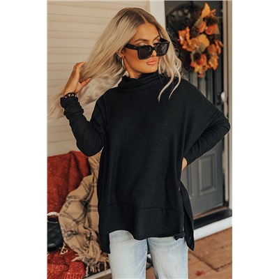 Black Cowl Neck Shift Tunic Top