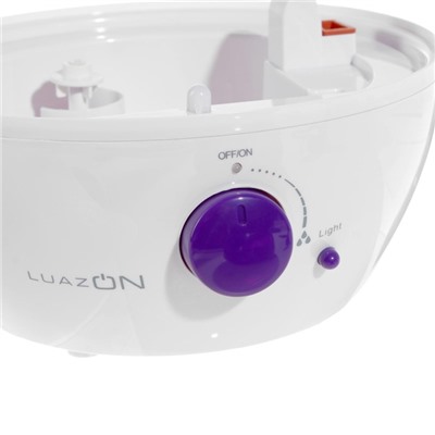 УЦЕНКА Увлажнитель воздуха LuazON LHU-02, ультразвуковой, 2.4 л, 25 Вт, бело-фиолетовый