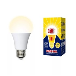 Лампа светодиодная, форма «А» матовая. Серия Norma. Теплый белый свет (LED-A60-16W/WW/E27/FR/NR)
