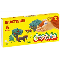 Пластилин Каляка-Маляка 6 цветов, 90 г, со стеком