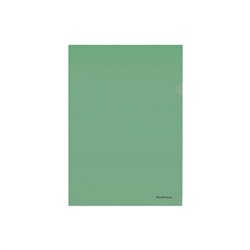 Папка-уголок, A4, полуп, зеленый (12 шт)