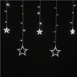 Эл. гирлянда диодная "Звезды" 6 больших + 6 малых, 3м, 108 ламп (108L) белый свет, в коробке