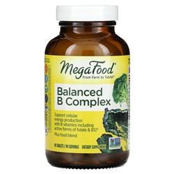 MegaFood, сбалансированный комплекс витаминов группы В, 90 таблеток