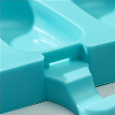 Форма для мороженого Доляна «Эскимо малое», силикон, 21,5×12,5×2 см, 4 ячейки (6,9×3,8 см), цвет МИКС