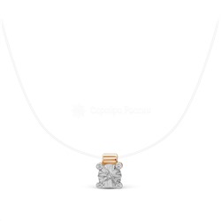 Колье из золочёного серебра с бриллиантом 925 пробы Бр08-20-5001/л(с)