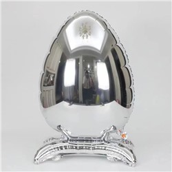 Шар фольгированный 30" "Яйцо пасхальное", на подставке, серебро