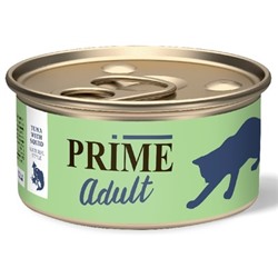 PRIME Консервы в собственном соку для кошек, тунец с кальмаром, 70г