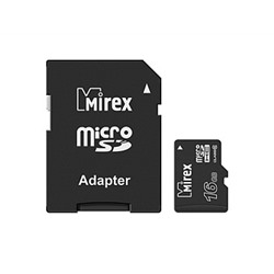 Карта памяти microSDHC с адаптером MIREX  16GB (class 10)