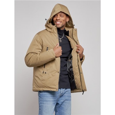 Куртка спортивная мужская зимняя, размер 58, цвет горчичный