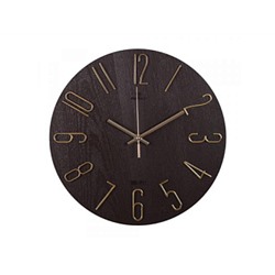 Часы настенные d=30см, корпус коричневый+золото "Классика" Рубин 3010-003 (10)