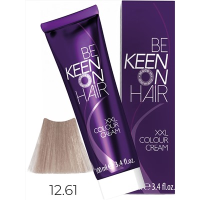 Keen крем краска colour cream xxl 12.61 платиновый фиолетово пепельный блондин 100 мл БС