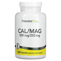 NaturesPlus, Кальций и магний, 500/250 мг, 180 таблеток