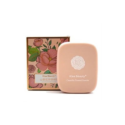 Пудра с зеркалом и спонжем Kiss Beauty  Camelia Pressed Powder тон 01