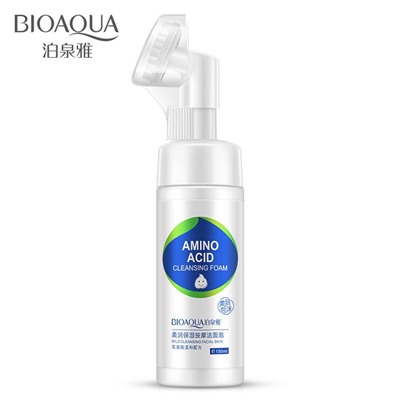 Пенка-мусс для умывания с аминокислотами с силиконовой щеточкой Bioaqua Amino Acid Cleansing Foam, 150 мл.