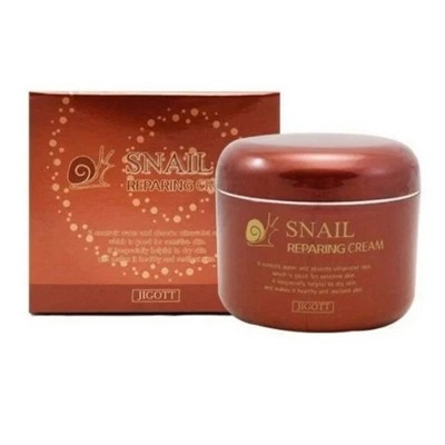 Jigott Крем восстанавливающий с муцином улитки - Snail reparing cream, 100мл