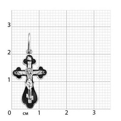 крест из серебра частично черненый штампованный