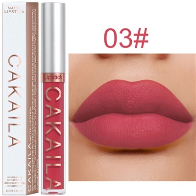 Водостойкая матовая помада для губ CAKAILA longasting Waterproof Liquidlipstick nonstickcup 03