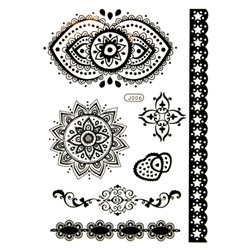 Тату для тела переводные Henna&Lace Tattoo , 013 б/н черные