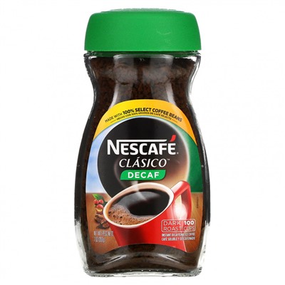 Nescaf?, Clasico, растворимый кофе без кофеина, темная обжарка, без кофеина, 200 г (7 унций)