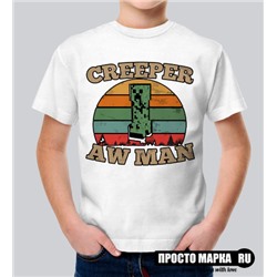 Детская футболка Майнкрафт CREEPER AW MAN