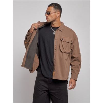 Куртка джинсовая мужская, размер 48, цвет коричневый