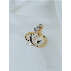 "Чайная роза" кольцо в золотом покрытии из коллекции "Фаворитка" от Jenavi
