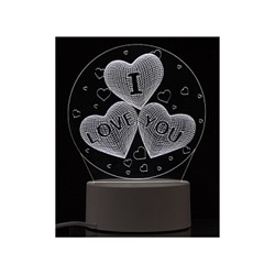 Светильник декоративный Energy EN-NL 22 3D три сердца