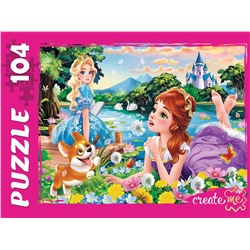 Puzzle  104 элемента "Сестры-принцессы на лугу" (Ф104-3875)
