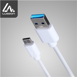 Кабель Luazon, Type-C - USB, 1 А, 1 м, белый