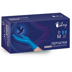 Перчатки Libry латексные повышен.прочности  High Risk синие M KHR002