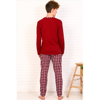 Пижама мужская "Бренд" (бордовый)