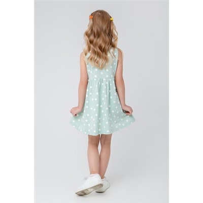 Платье  для девочки  КР 5589/голубая дымка,маленькие ромашки к398