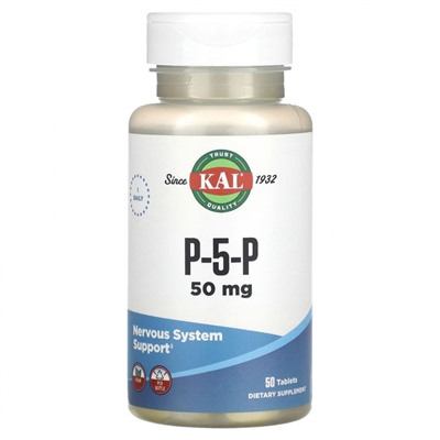 KAL, P-5-P, 50 мг, 50 таблеток