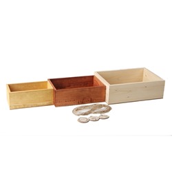 Ящик деревянный набор из 3шт с шильдиком №6 (средний мокко)