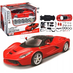 DIY машинка с отверткой die-cast  LaFerrari, 1:24, красная, открывающиеся двери