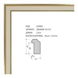 Багет пластиковый 21х35 ZR6460B-141152 /уп 127,6м/