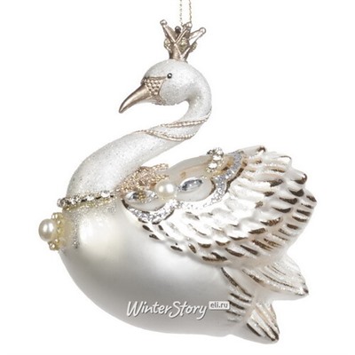 Стеклянная елочная игрушка Царевна-Лебедь 15 см, подвеска (Goodwill)