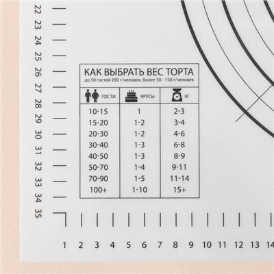 Армированный коврик для выпечки с разметкой KONFINETTA, силикон, 40×50 см, 0,44 мм, цвет чёрный