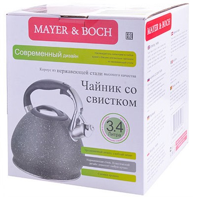 Чайник со свистком Mayer&Boch MB-28554 , 3,4л нерж/сталь