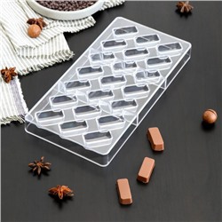 Форма для конфет и шоколада KONFINETTA «Буэно», 27,5×13,5×2,5 см, 21 ячейка (3,5×1,5×1 см)