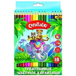 Карандаши 18цв трехгранные КЦТ18КР Creativiki