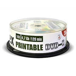 DVD-R Mirex Printable Ink-Jet 16X 4,7GB (без бренд-надписи)  Cake box 25 (25/300)