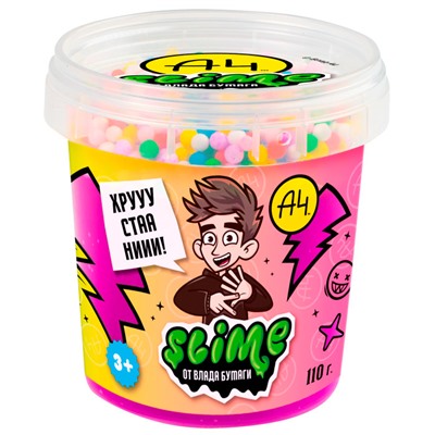 Лизун Slime Crunch-slime фиолетовый 110 г. Влад А4 SLM058 в Самаре