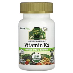 NaturesPlus, Source of Life, Garden, Vitamin K2 (витамин К2), 60 растительных капсул