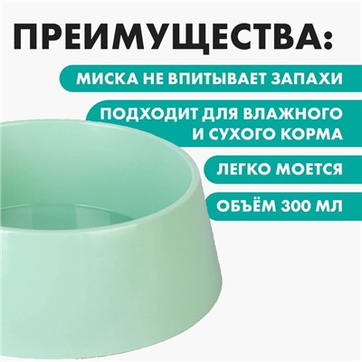 Миска пластиковая 300 мл, оливковая