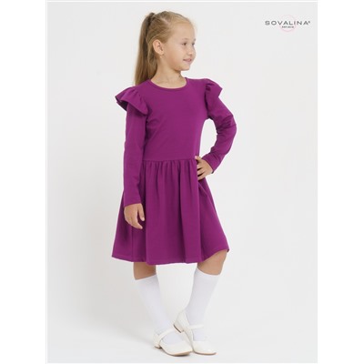 Платье Фея слива 122/фиолетовый/92% хлопок, 8% эластан