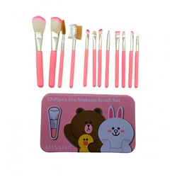 Набор кистей MISSHA 12- Piece Pro Makeup Brush Set в металлической упаковке