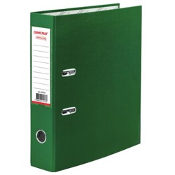 Папка-регистратор ОФИСМАГ покрытие из ПВХ, 75мм, зеленая (225751)
