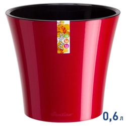 Горшок для цветов "АРТЕ" 0,6л Цвет красный-черный (АРТ 0,6 К-Ч) (12)