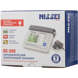 Тонометр Nissei DS - 500 (автомат + адаптер) + индикатор аритмии, шт